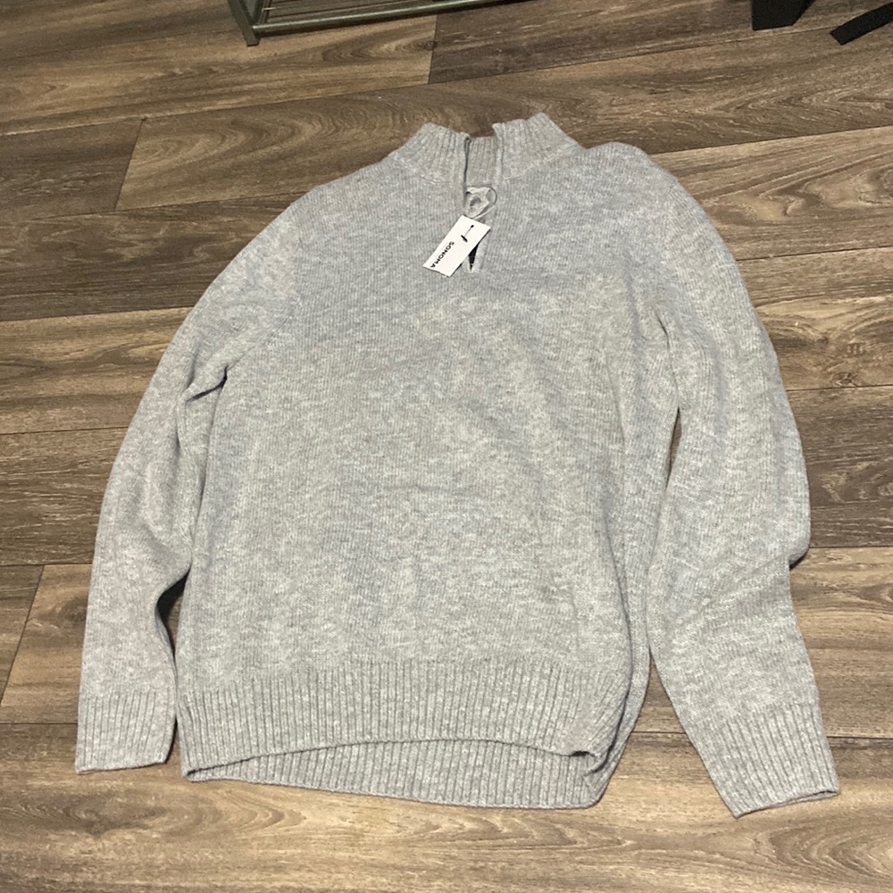 New with tags heather grey Sonoma quarter zip sweater